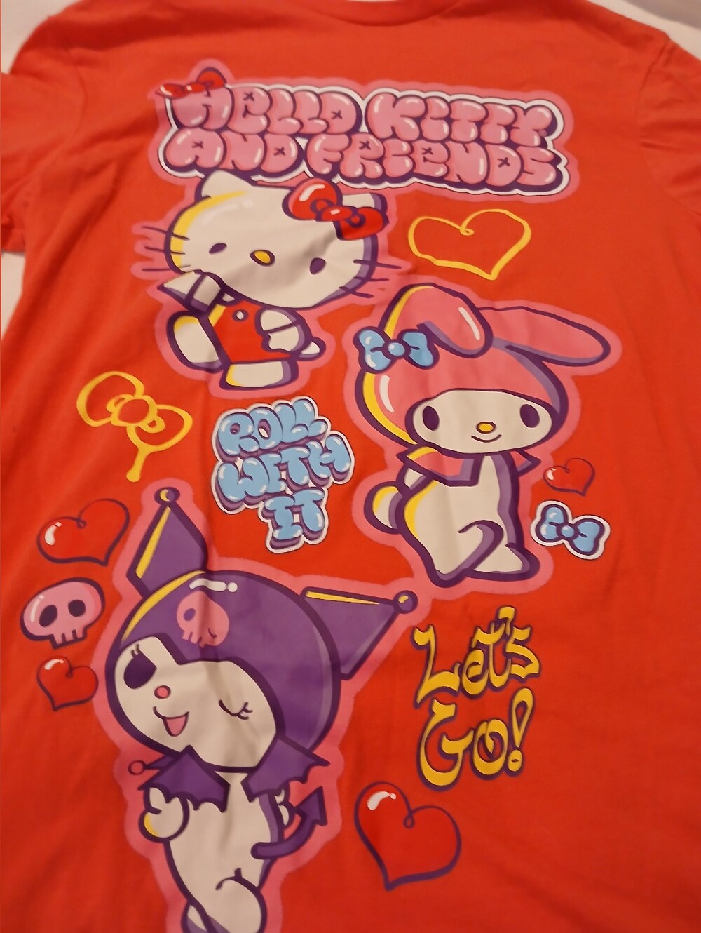 NWOT Women's Hello Kitty and Friends Orange Graphic Tee.